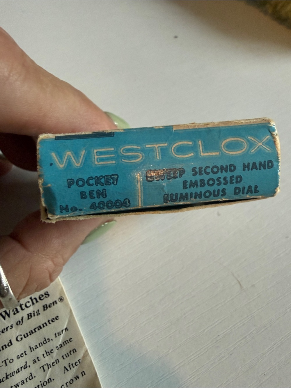 Westclox Vintage Pocket Watch with Green Dial - Picture 4 of 6